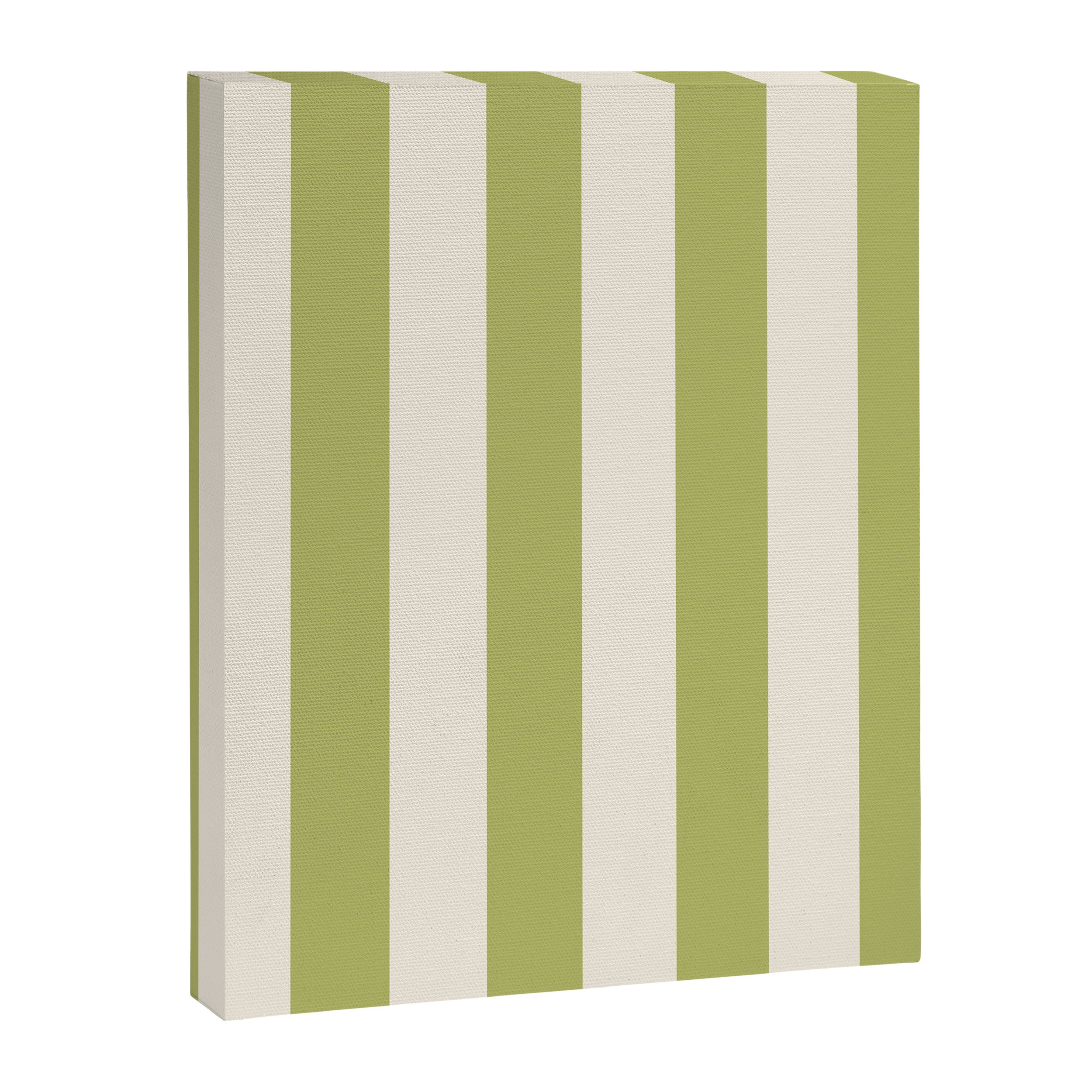 Duo I - Green and Butter Stripes Canvas Print Gallery Image 8