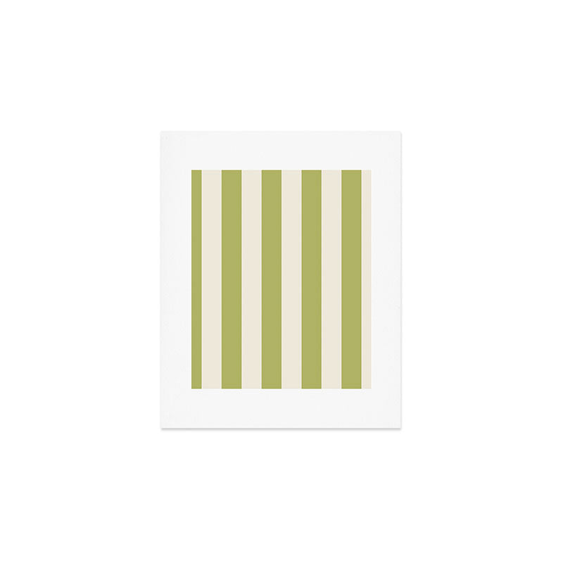 Duo I - Green and Butter Stripes Art Print Gallery Image 1
