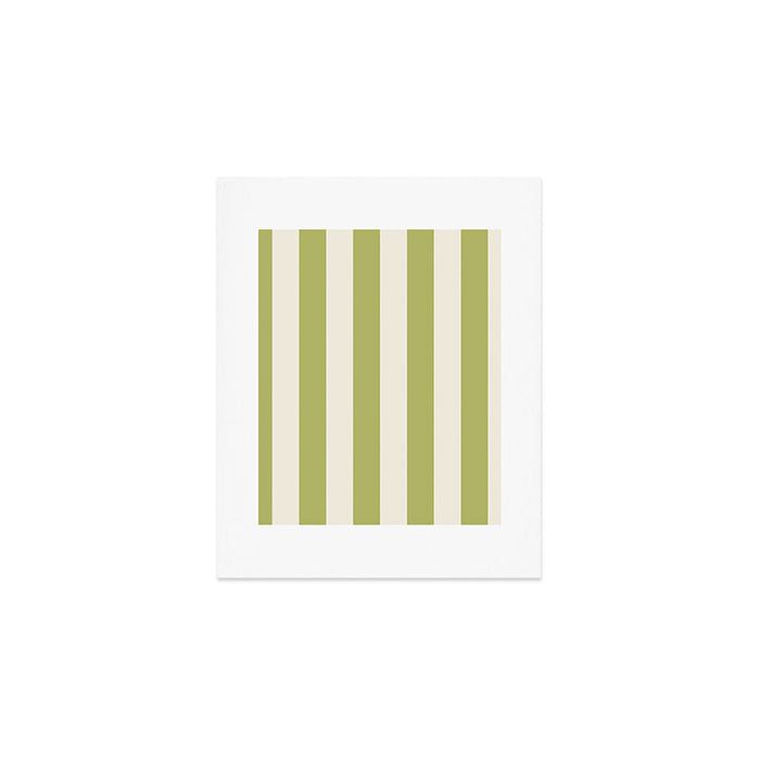 Duo I - Green and Butter Stripes Art Print Gallery Image 1