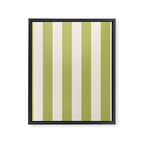 Duo I - Green and Butter Stripes Framed Canvas Print Gallery Image 8