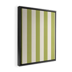 Duo I - Green and Butter Stripes Framed Canvas Print Gallery Image 2