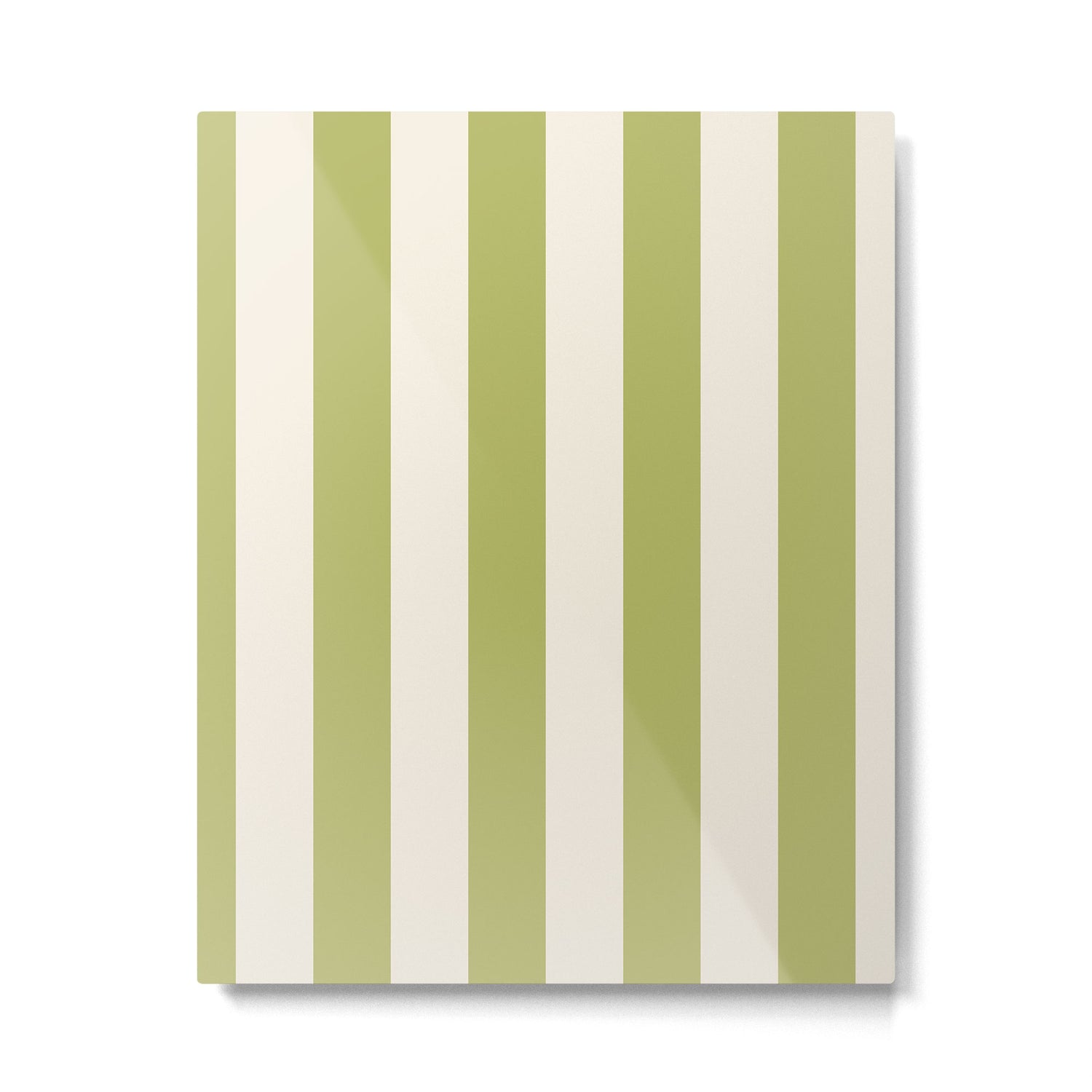 Duo I - Green and Butter Stripes Metal Print Gallery Image 6