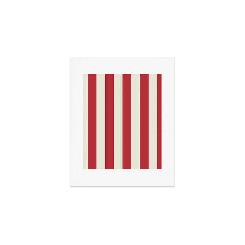 Duo I - Red and Cream Stripes Art Print Gallery Image 1