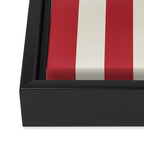 Duo I - Red and Cream Stripes Framed Canvas Print Gallery Image 3