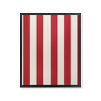 Duo I - Red and Cream Stripes Framed Canvas Print Gallery Image 8