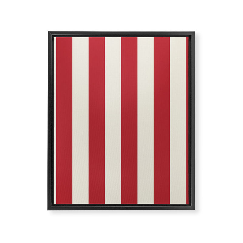 Duo I - Red and Cream Stripes Framed Canvas Print Gallery Image 8