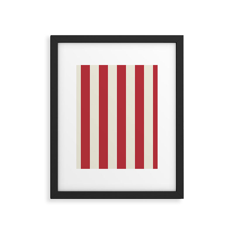 Duo I - Red and Cream Stripes Framed Art Print Gallery Image 6