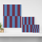 Duo II - Berry and Blue Stripes Canvas Print Gallery Image 3