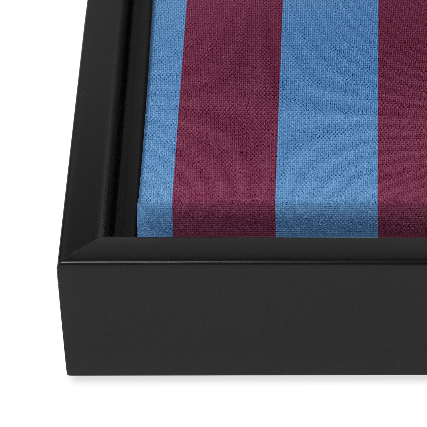 Duo II - Berry and Blue Stripes Framed Canvas Print Gallery Image 3