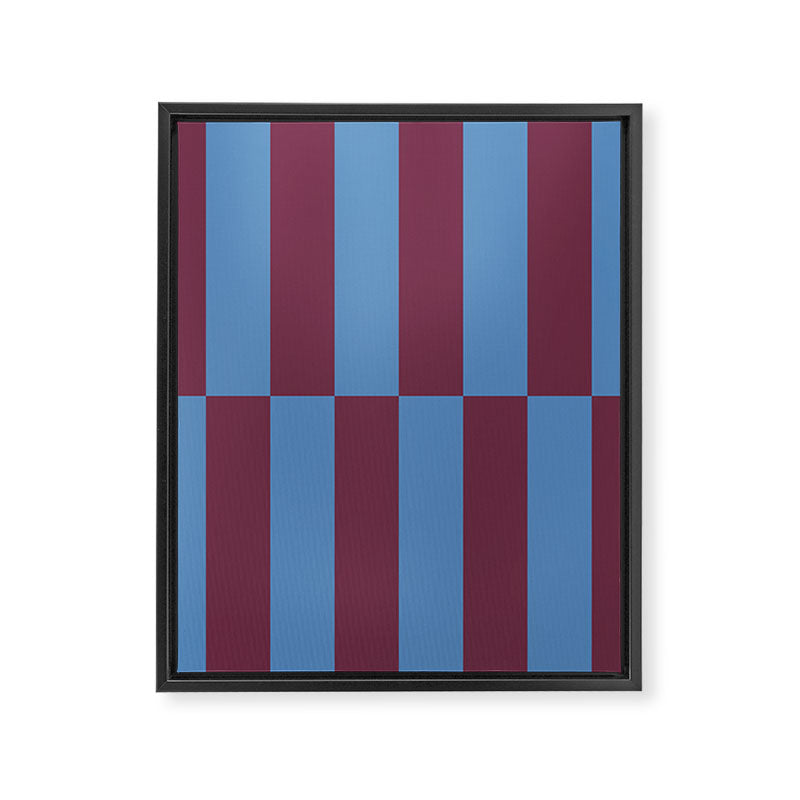 Duo II - Berry and Blue Stripes Framed Canvas Print Gallery Image 8