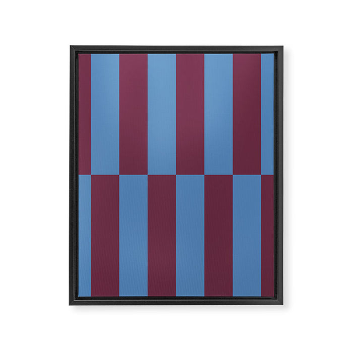 Duo II - Berry and Blue Stripes Framed Canvas Print Gallery Image 1