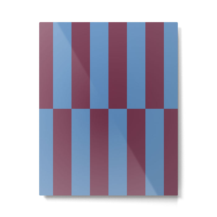 Duo II - Berry and Blue Stripes Metal Print Gallery Image 1