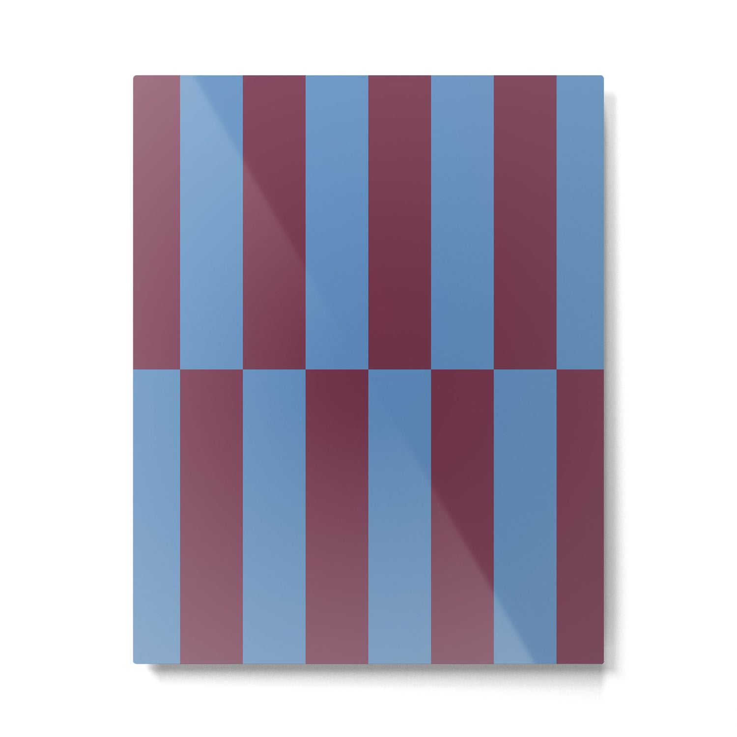 Duo II - Berry and Blue Stripes Metal Print Gallery Image 6