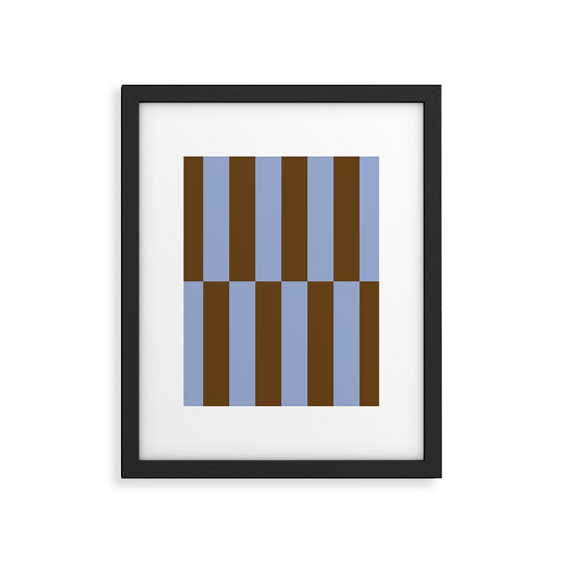Duo II - Brown and Blue Stripes Framed Art Print Gallery Image 6