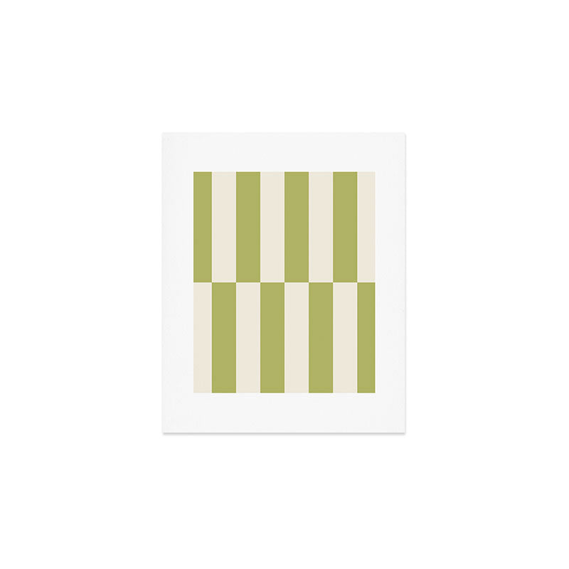 Duo II - Butter and Green Stripes Art Print Gallery Image 1