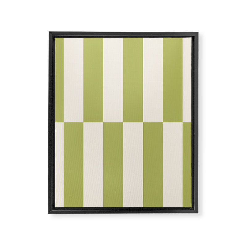 Duo II - Butter and Green Stripes Framed Canvas Print Gallery Image 8