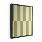 Duo II - Butter and Green Stripes Framed Canvas Print Gallery Image 2