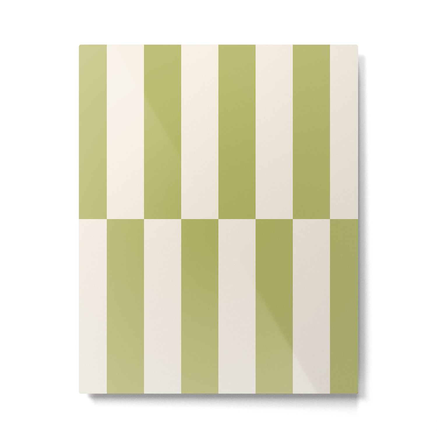 Duo II - Butter and Green Stripes Metal Print Gallery Image 6