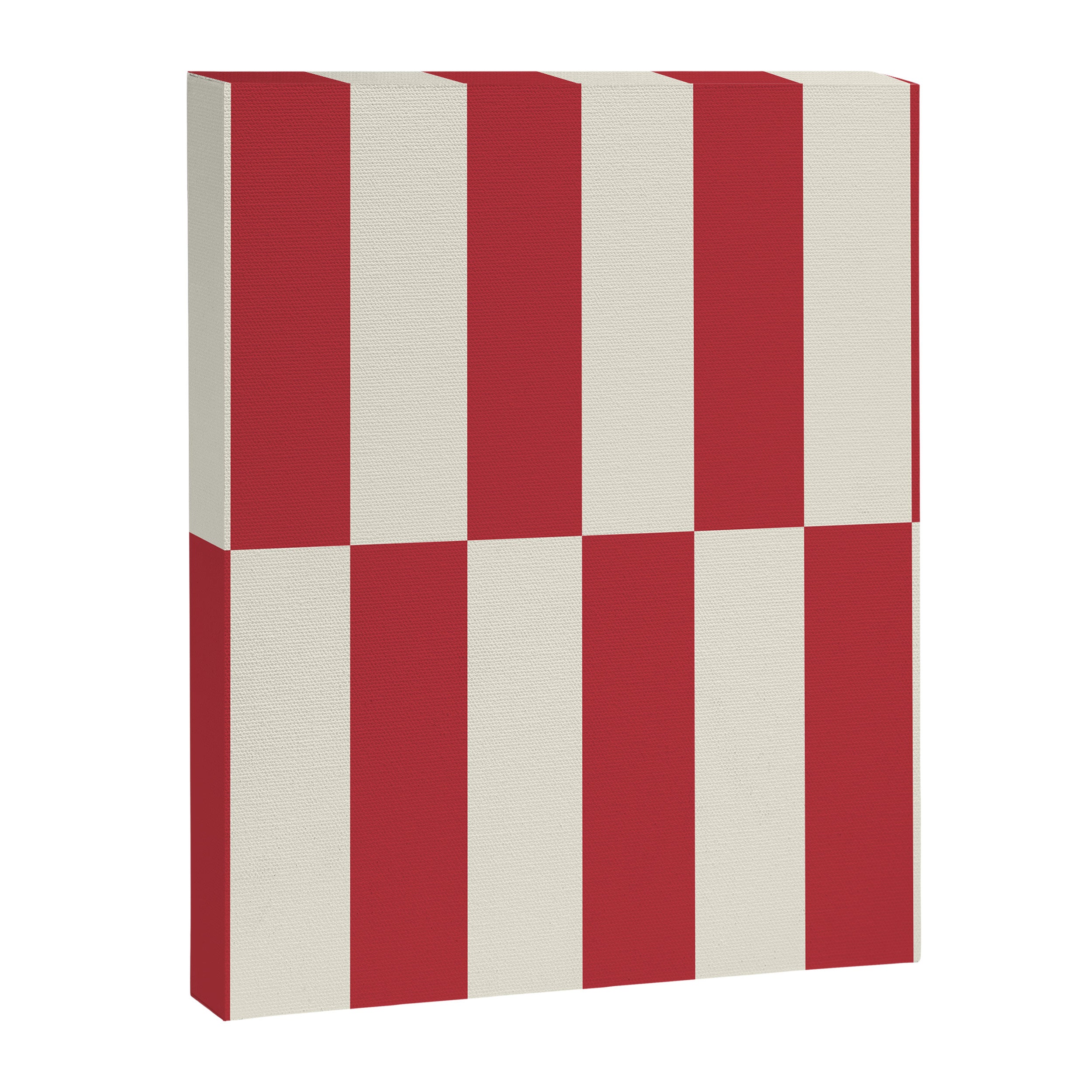 Duo II - Crean and Red Stripes Canvas Print Gallery Image 8