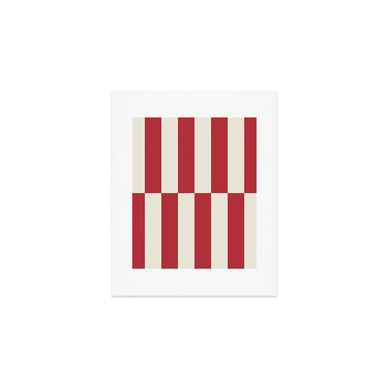 Duo II - Crean and Red Stripes Art Print Gallery Image 1