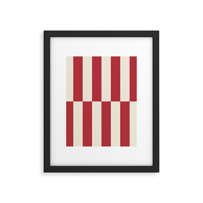 Duo II - Crean and Red Stripes Framed Art Print Gallery Image 6