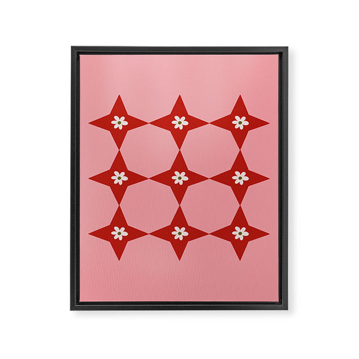 Flower Tile I Framed Canvas Print Gallery Image 1