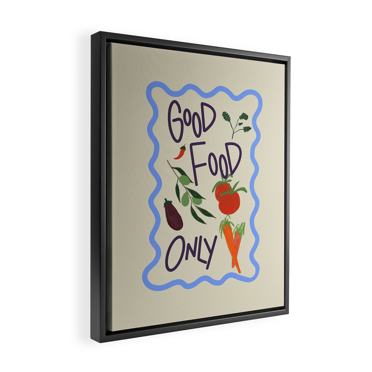 Good Food Only Framed Canvas Print Gallery Image 2