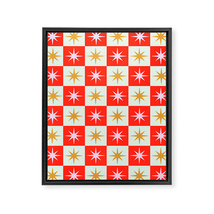 Star Check - Festive Framed Canvas Print Gallery Image 1