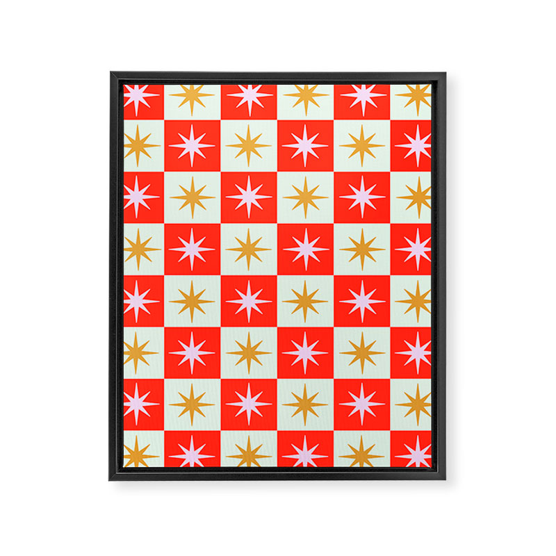 Star Check - Festive Framed Canvas Print Gallery Image 6