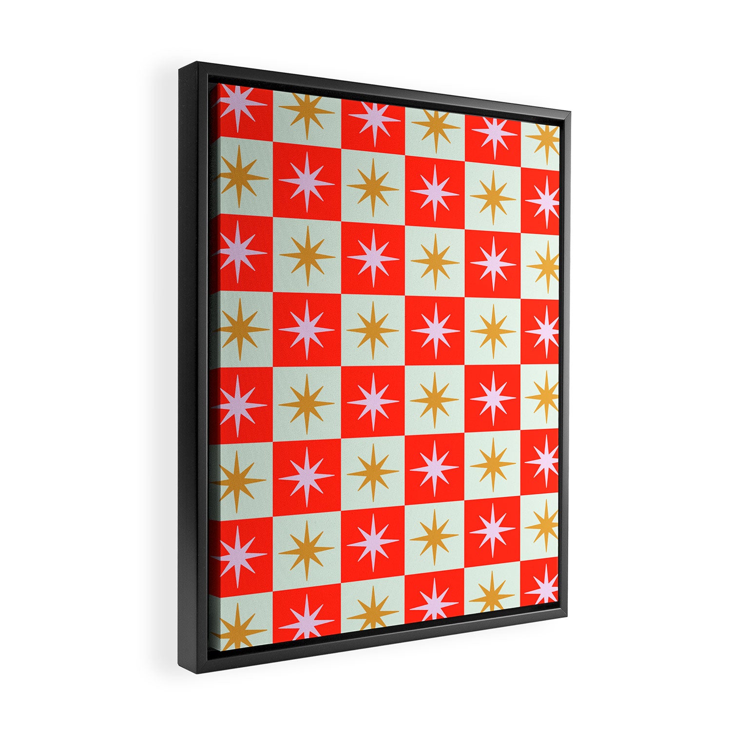Star Check - Festive Framed Canvas Print Gallery Image 2