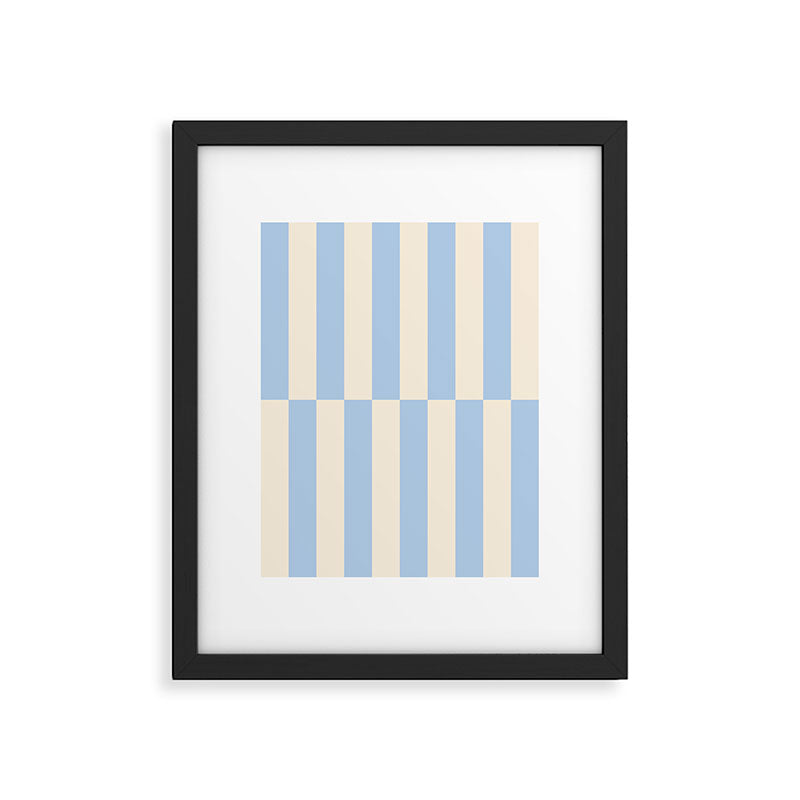 Strippy - Baby Blue Framed Art Print Gallery Image 5