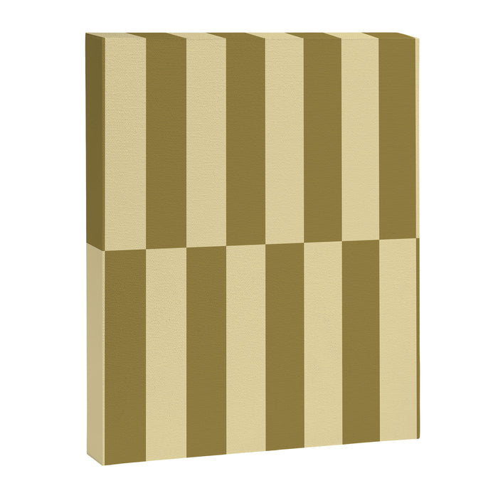 Strippy - Butter and Olive Canvas Print Gallery Image 1