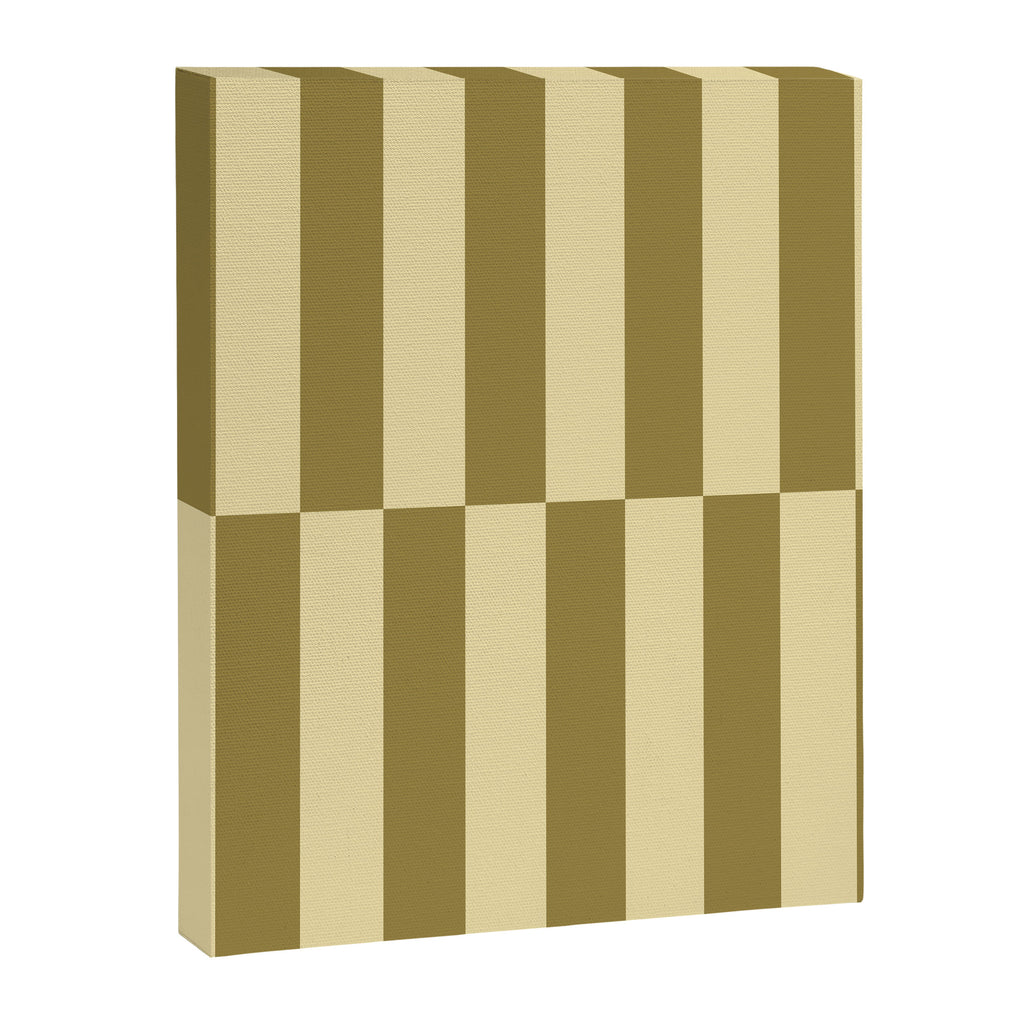 Strippy - Butter and Olive Canvas Print Gallery Image 6