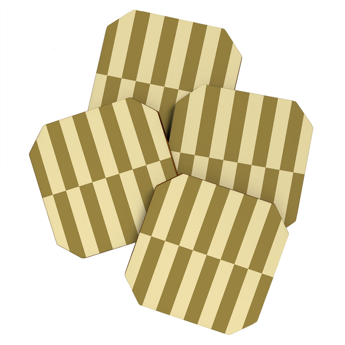 Strippy - Butter and Olive Coaster Gallery Image 1