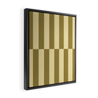 Strippy - Butter and Olive Framed Canvas Print Gallery Image 2