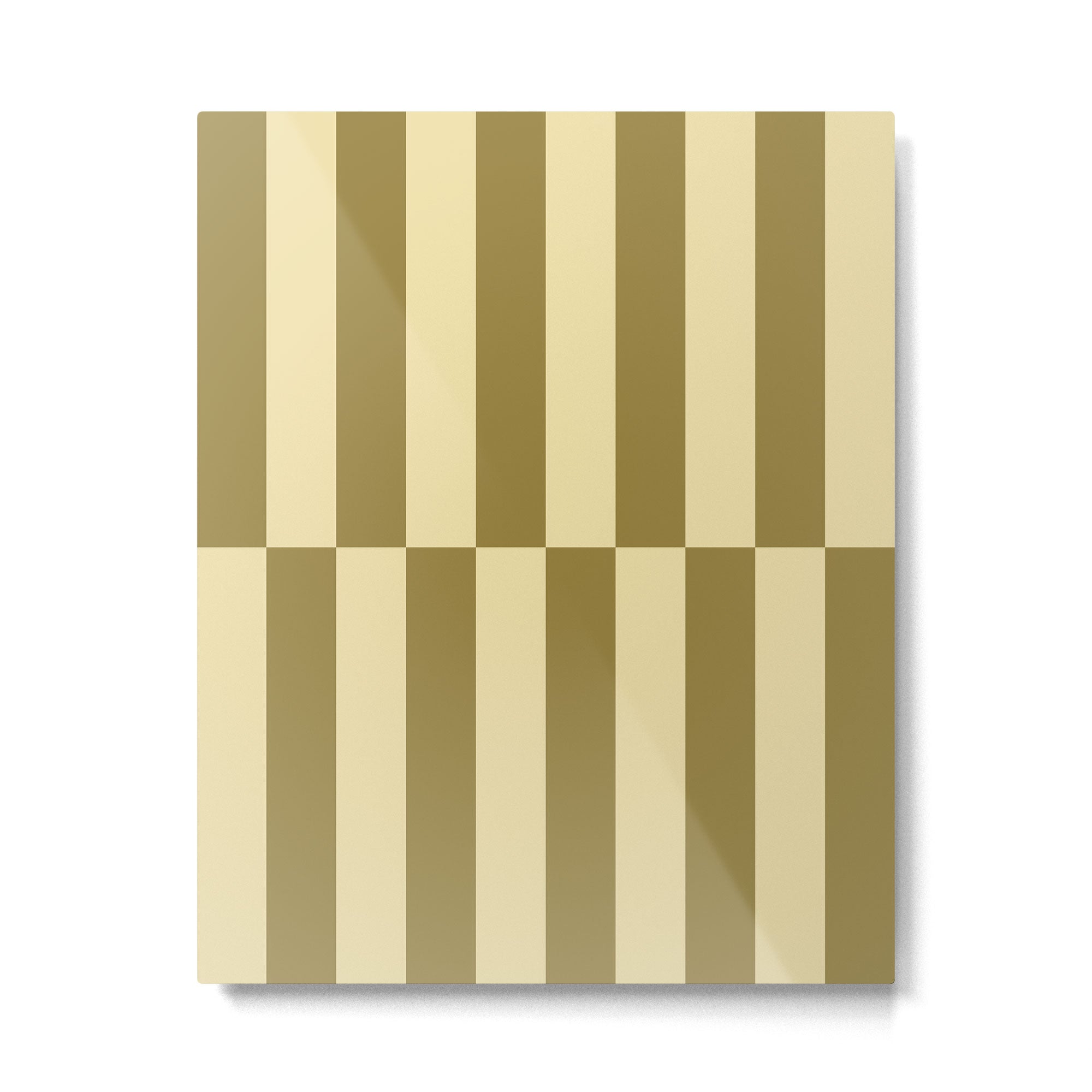 Strippy - Butter and Olive Metal Print Gallery Image 4