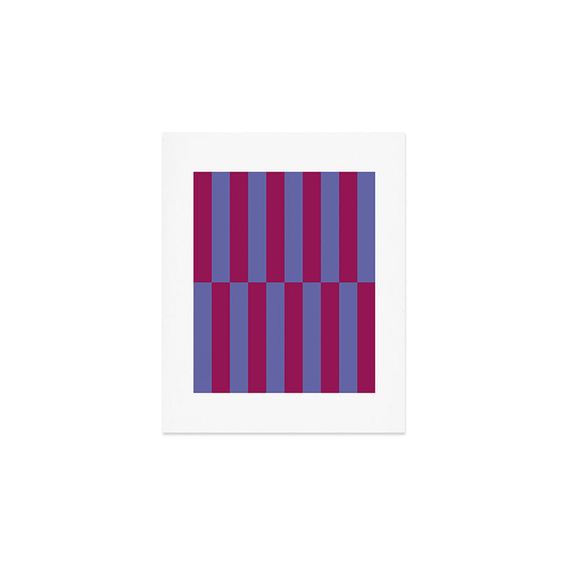 Strippy - Dark Orchid and Peri Art Print Gallery Image 1