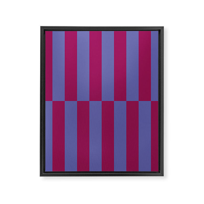 Strippy - Dark Orchid and Peri Framed Canvas Print Gallery Image 6