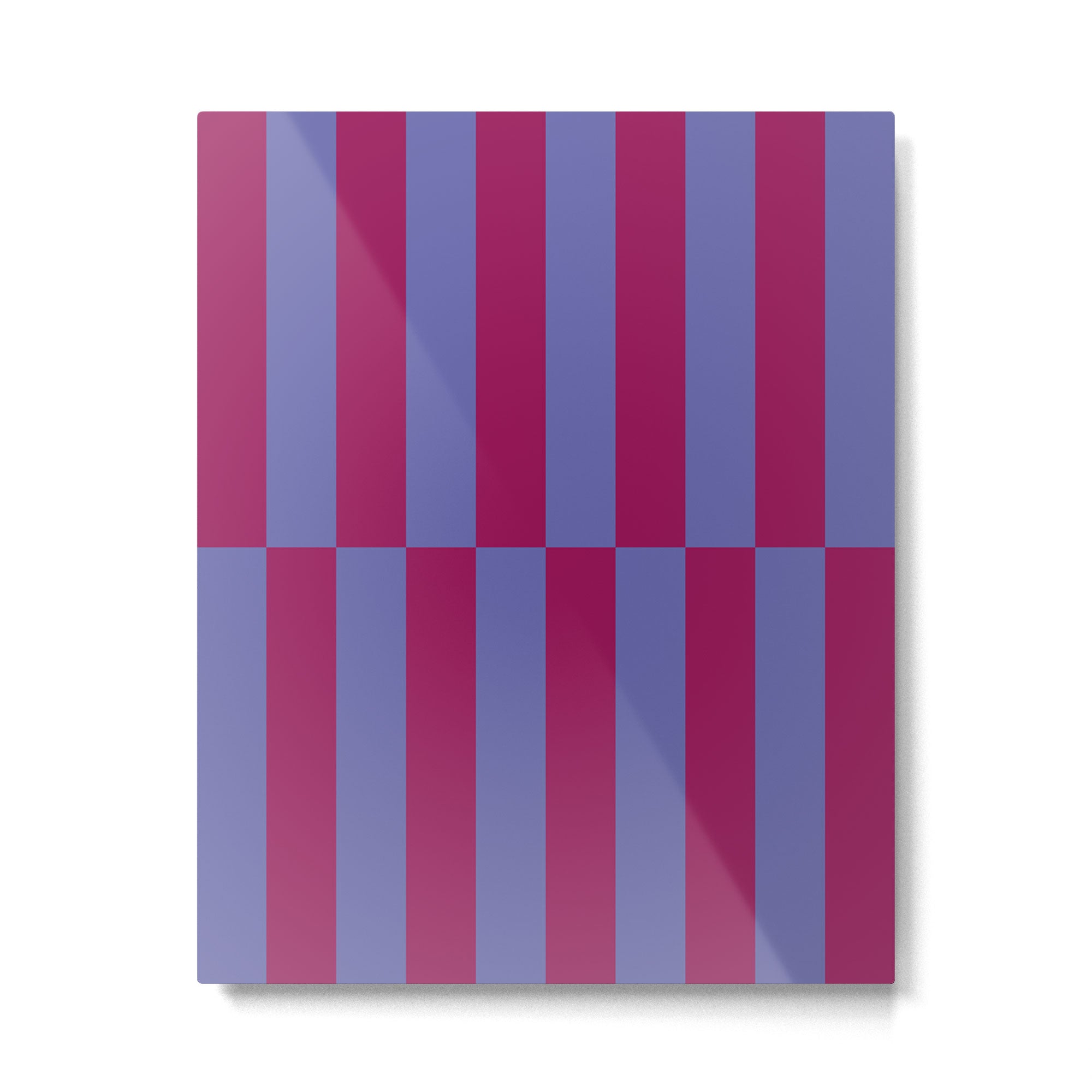 Strippy - Dark Orchid and Peri Metal Print Gallery Image 4