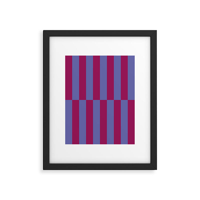 Strippy - Dark Orchid and Peri Framed Art Print Gallery Image 4