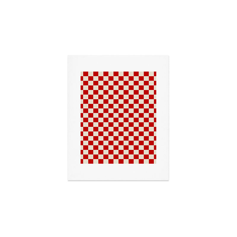 Valentine III - red checkered Art Print Gallery Image 1