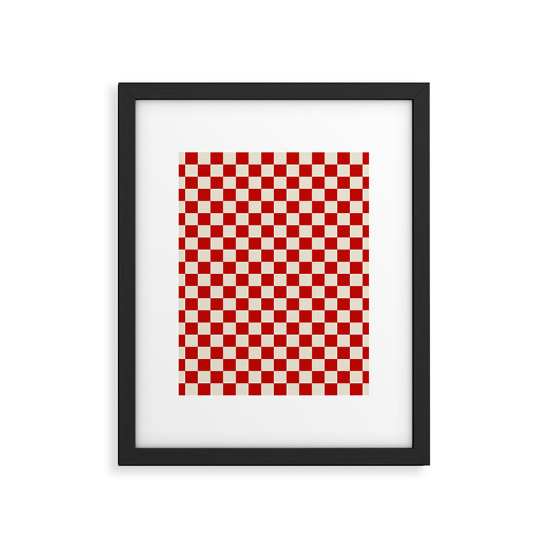 Valentine III - red checkered Framed Art Print Gallery Image 6