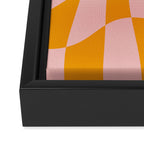 Wavy Check - Orange And Pink - Checkerboard Pattern Print Framed Canvas Print Gallery Image 3