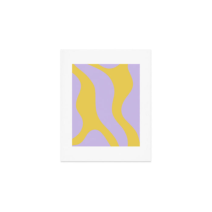 Wavy Land - Lime & Lilac Art Print Gallery Image 1