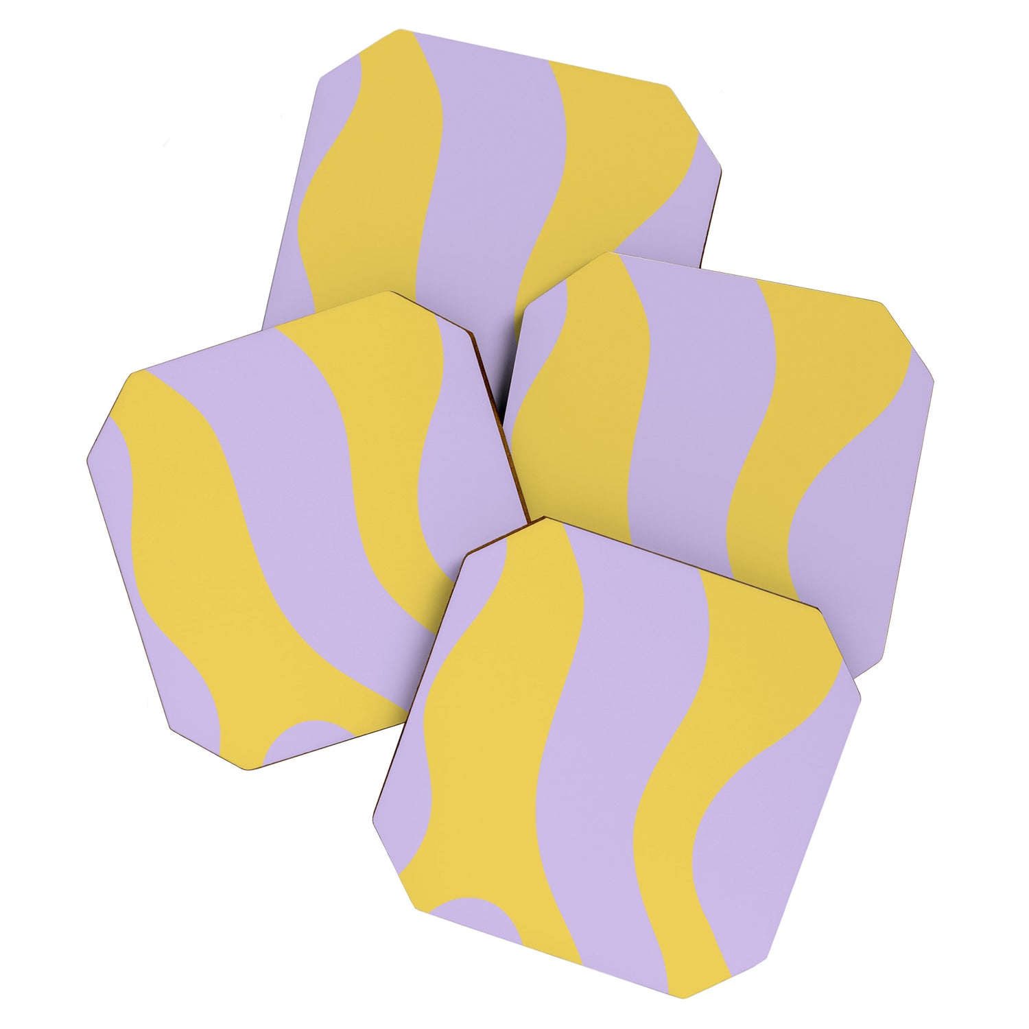 Wavy Land - Lime & Lilac Coaster Gallery Image 1