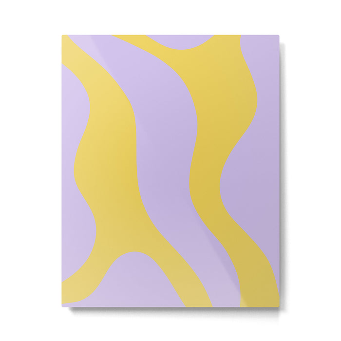 Wavy Land - Lime & Lilac Metal Print Gallery Image 1