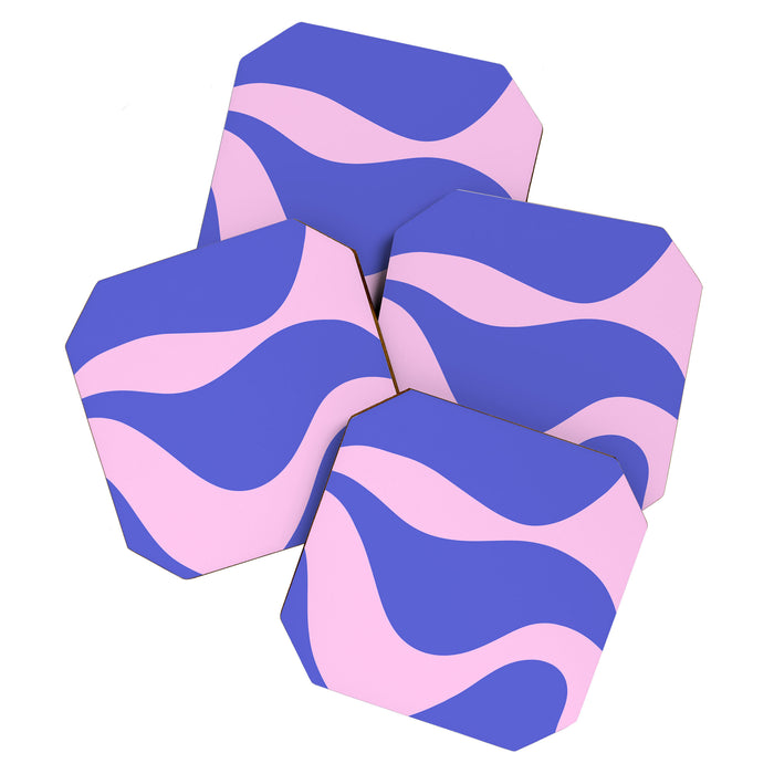 Wavy Land - Pink and Blue Coaster Gallery Image 1