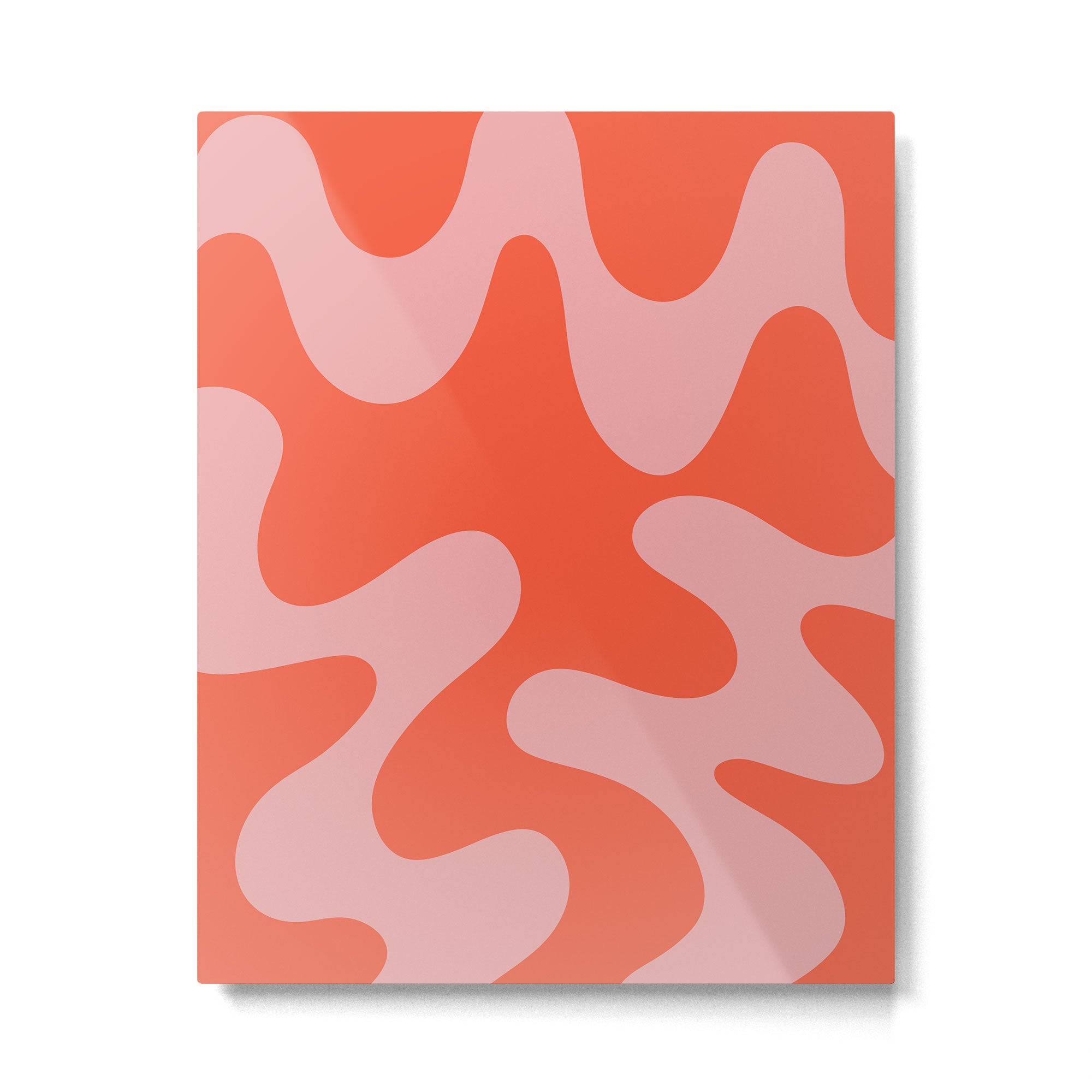 Wavy Land - Pink And Red Metal Print Gallery Image 6