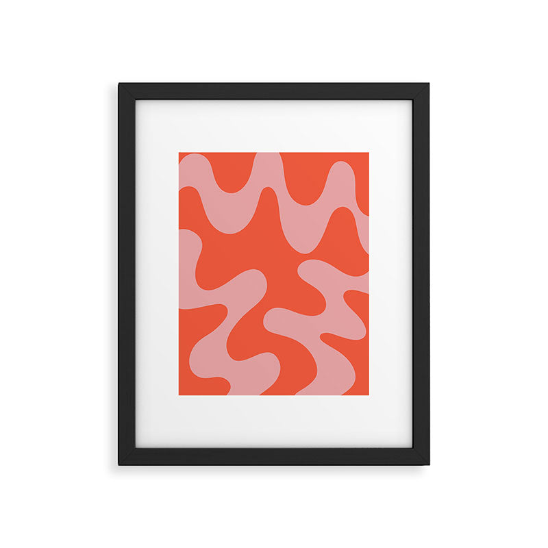 Wavy Land - Pink And Red Framed Art Print Gallery Image 6