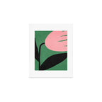 Abstract Flora - green & pink Art Print Gallery Image 1